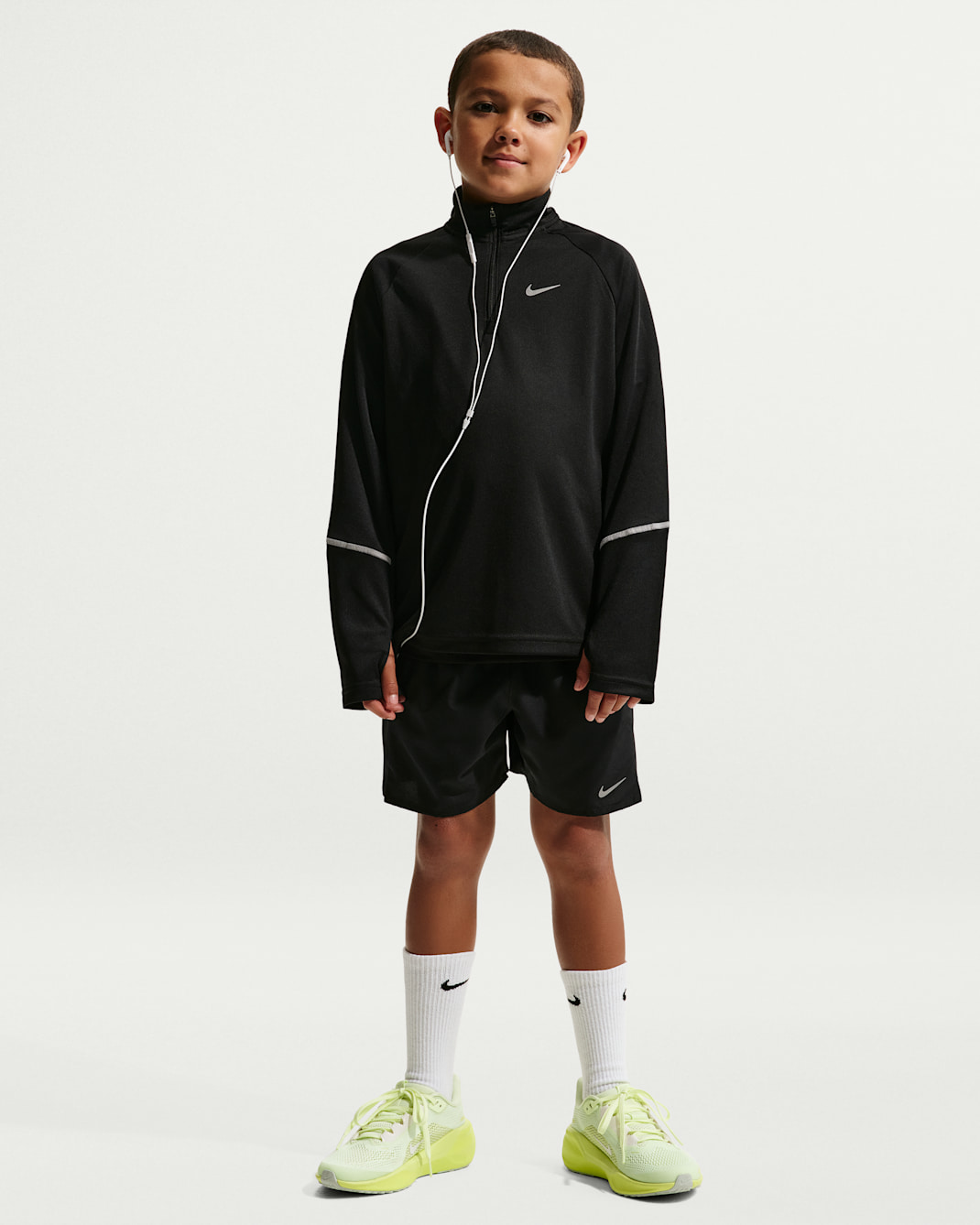 กางเกงเทรนนิ่งขาสั้น Dri-FIT เด็กโต Nike Miler - ดำ/ดำ