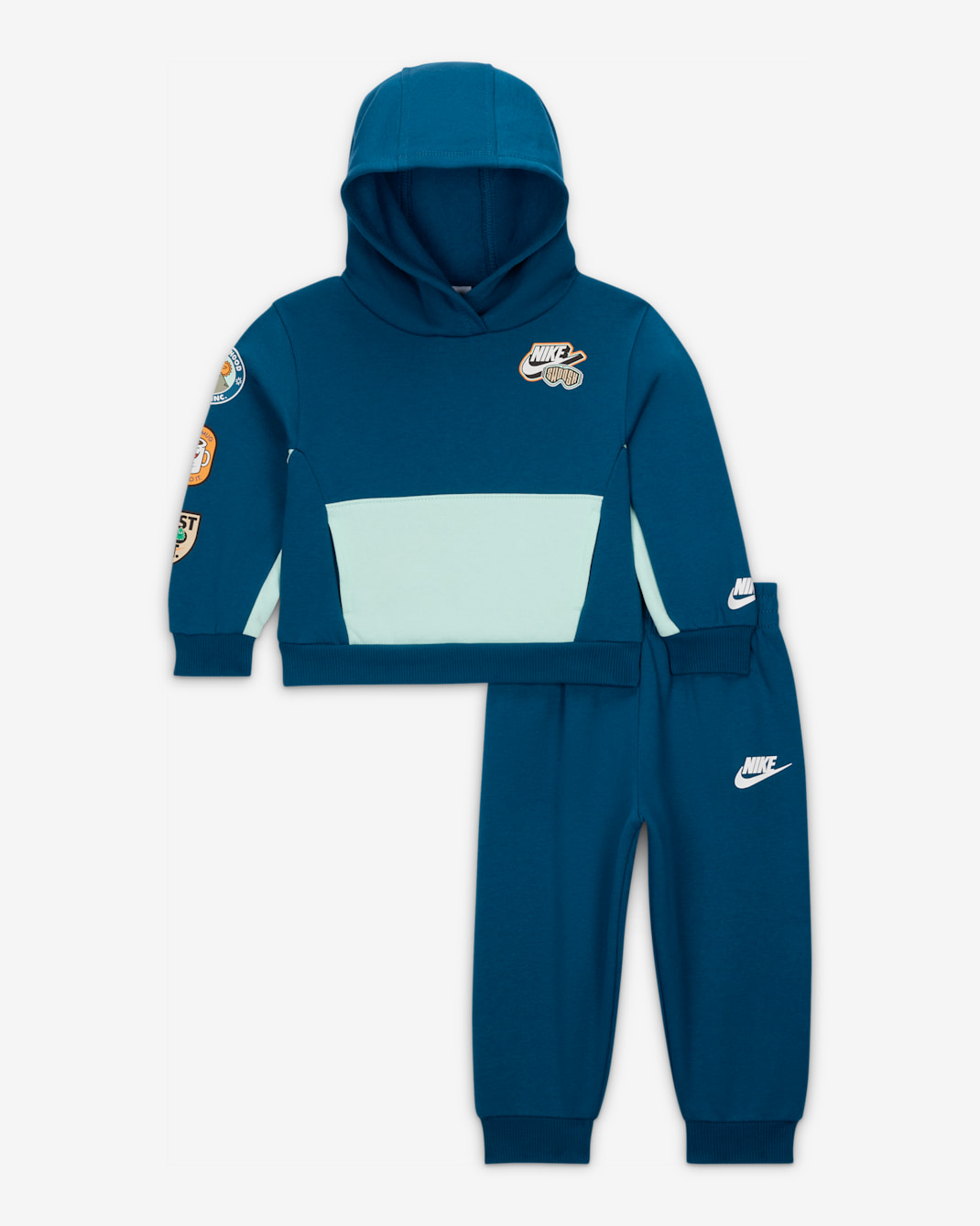 Conjunto de sudadera con gorro sin cierre y joggers de tejido Fleece para bebé (12-24 meses) Nike - Azul fuerza