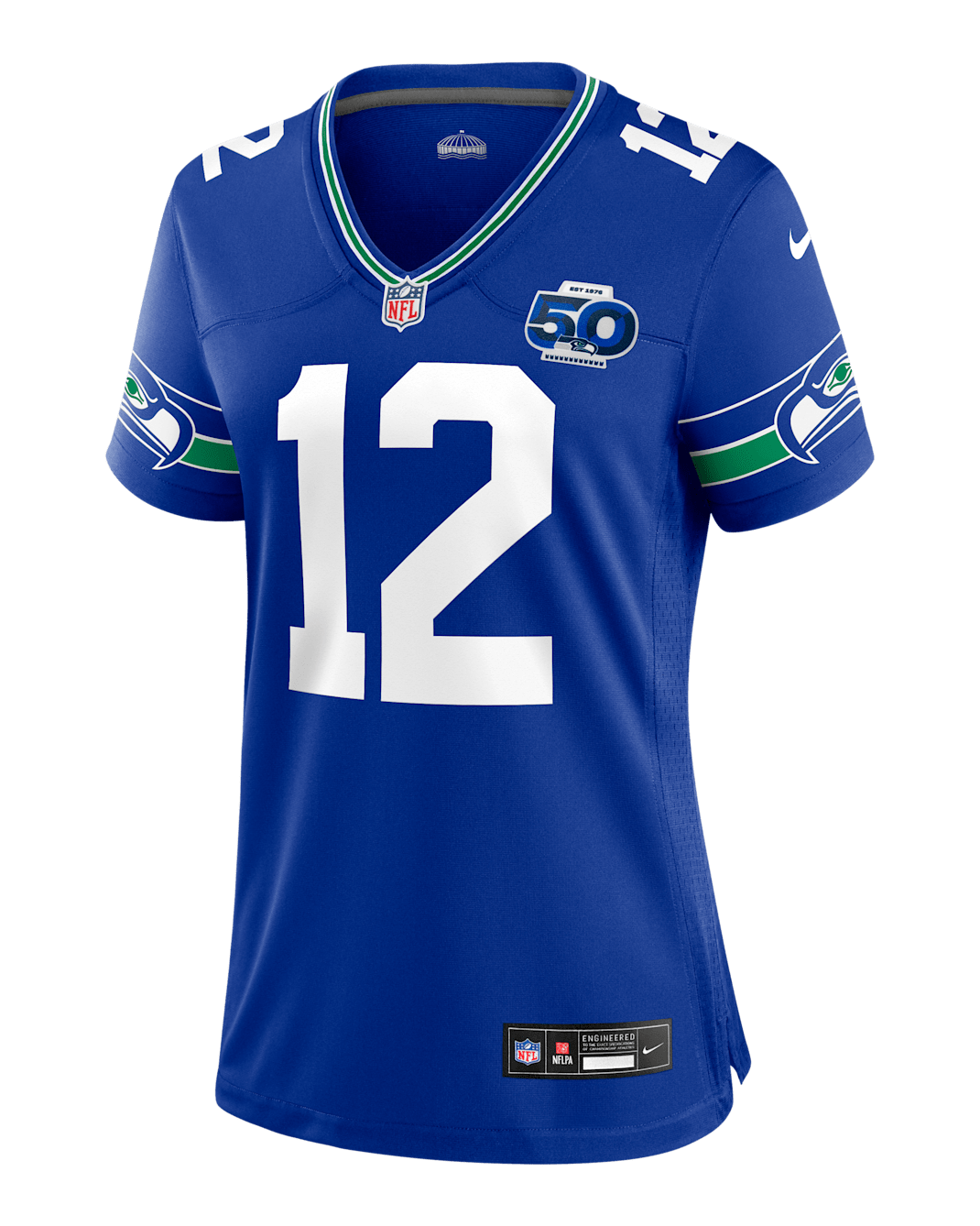 Jersey Nike de la NFL Game para mujer 12s Seattle Seahawks 50th Anniversary - Royal