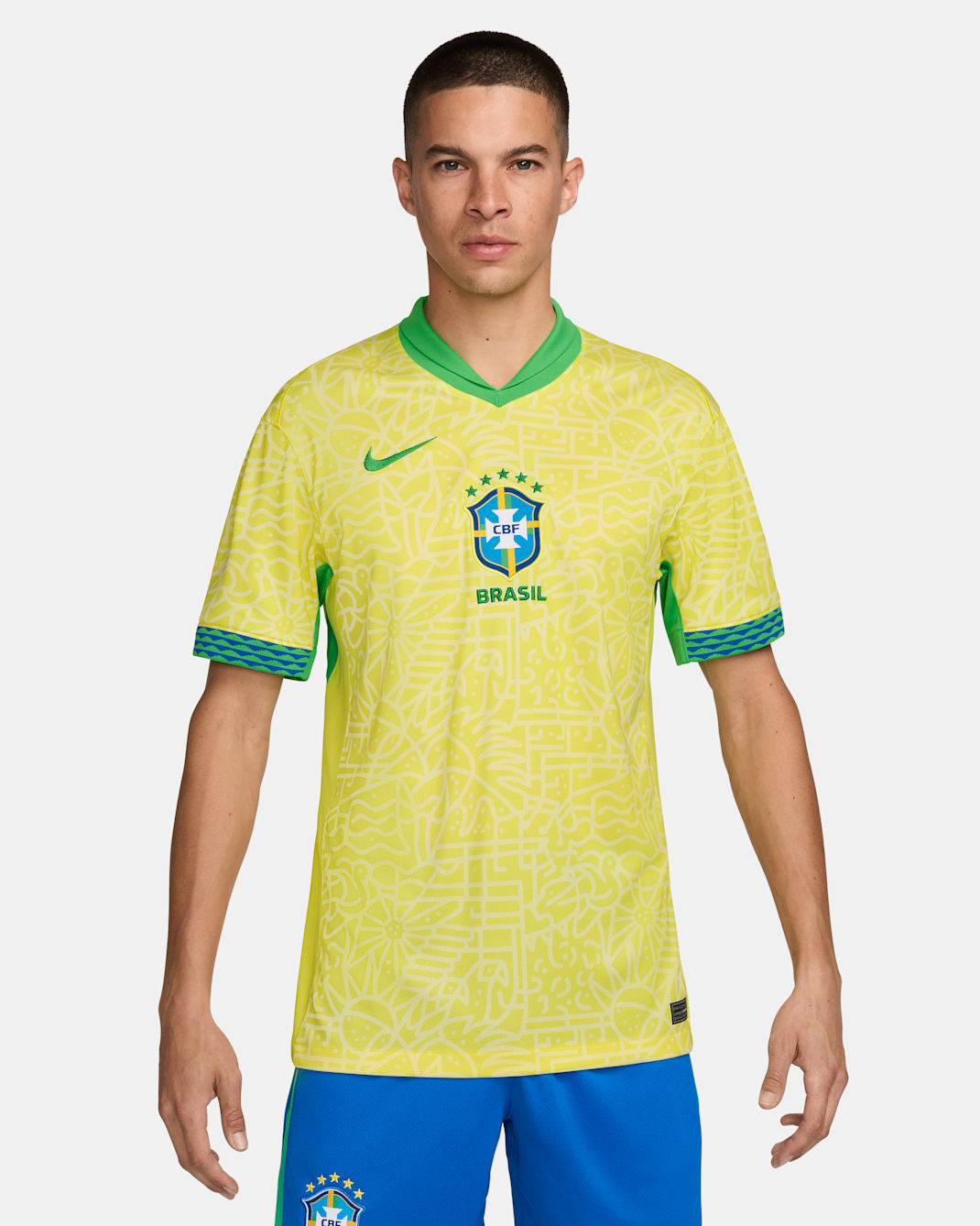 Brazil 2024 Stadium Home Men's Nike Dri-FIT Soccer Replica Jersey - Dynamic Yellow/Lemon Chiffon/Green Spark