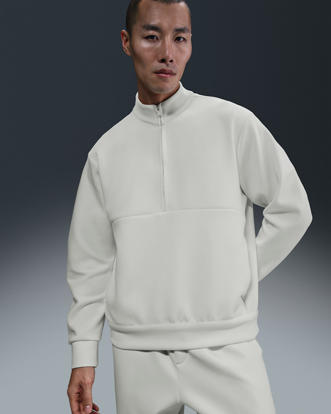 Nike 24.7 ImpossiblySoft Men's Dri-FIT 1/2-Zip Top - Sail/Light Bone