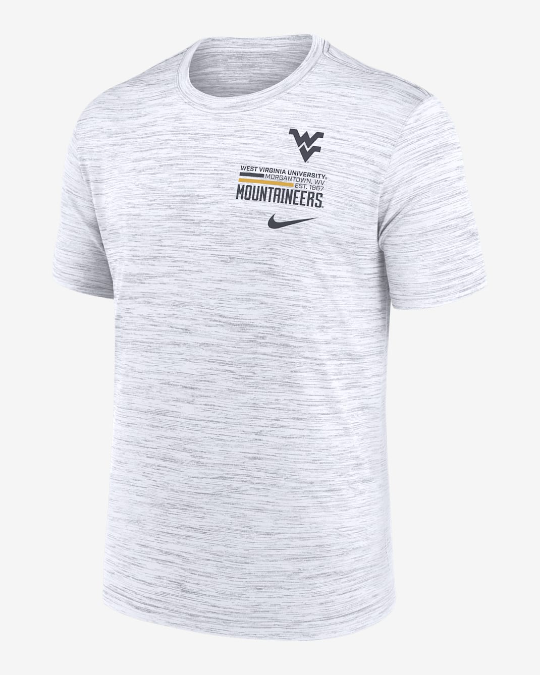 West Virginia Campus Chest Stack Velocity Men's Nike Dri-FIT College T-Shirt - White