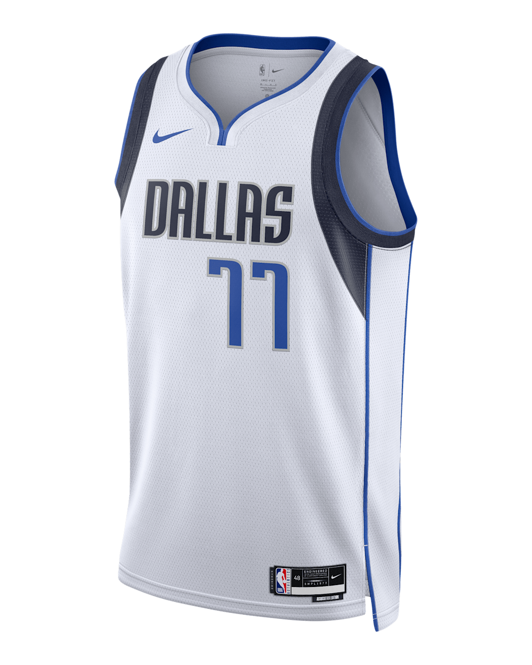 Dallas Mavericks Association Edition Nike Dri-FIT Swingman NBA-jersey voor heren - Wit