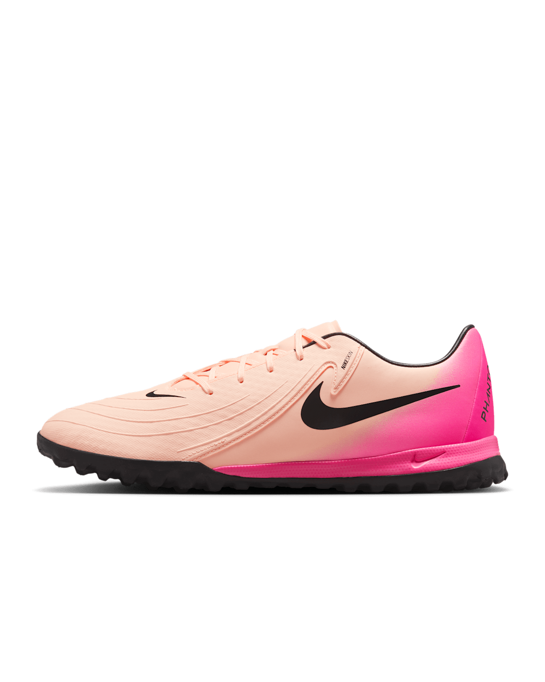Tacos de fútbol para pasto sintético (turf) de corte low Nike Phantom GX 2 Academy - Tinte carmesí/Avalancha rosa/Negro