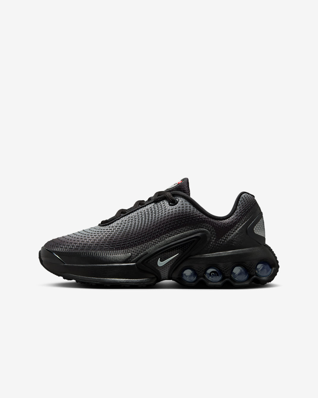 Tenis para niños grandes Nike Air Max Dn - Negro/Plata metalizado/Antracita/Gris humo claro