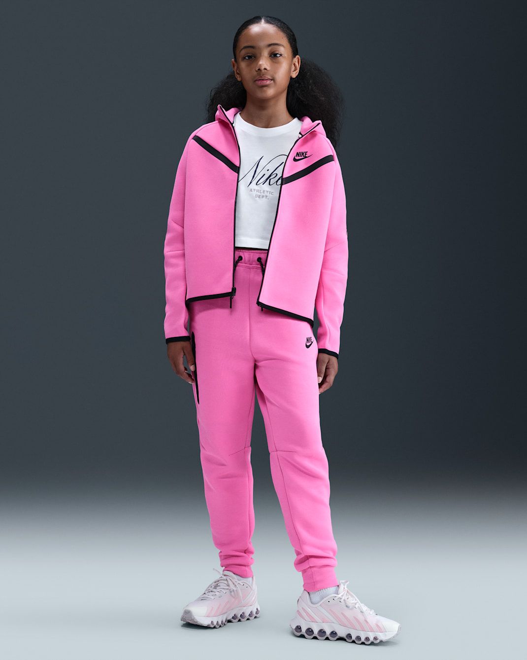 Joggers para niña Nike Sportswear Tech Fleece - Rosa alegre/Negro/Negro