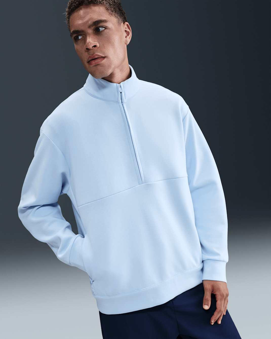 Nike 24.7 ImpossiblySoft Men's Dri-FIT 1/2-Zip Top - Celestine Blue/Work Blue