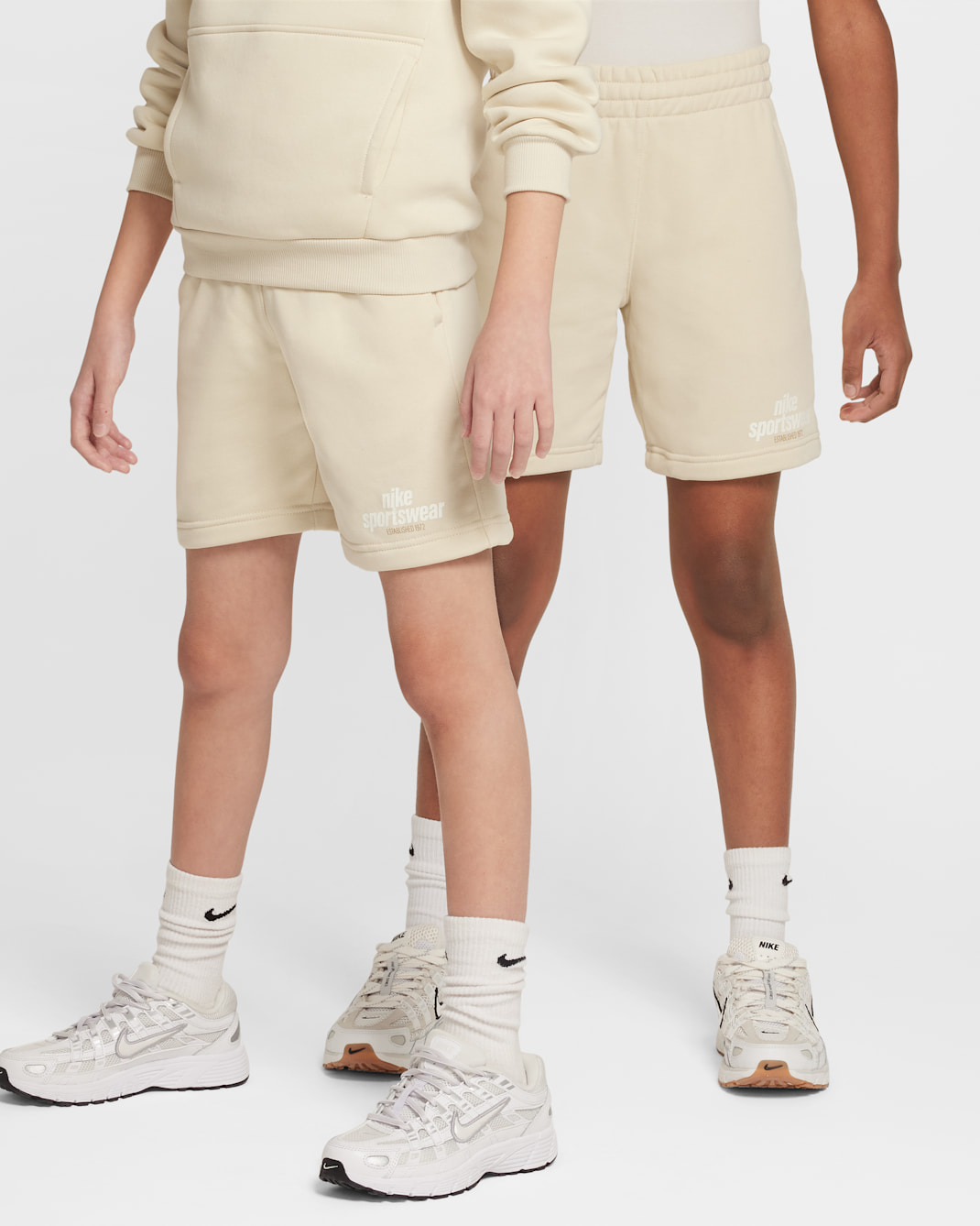 Nike Sportswear Club Big Kids' French Terry Shorts - Light Khaki/Light Khaki/Parachute Beige/Sail