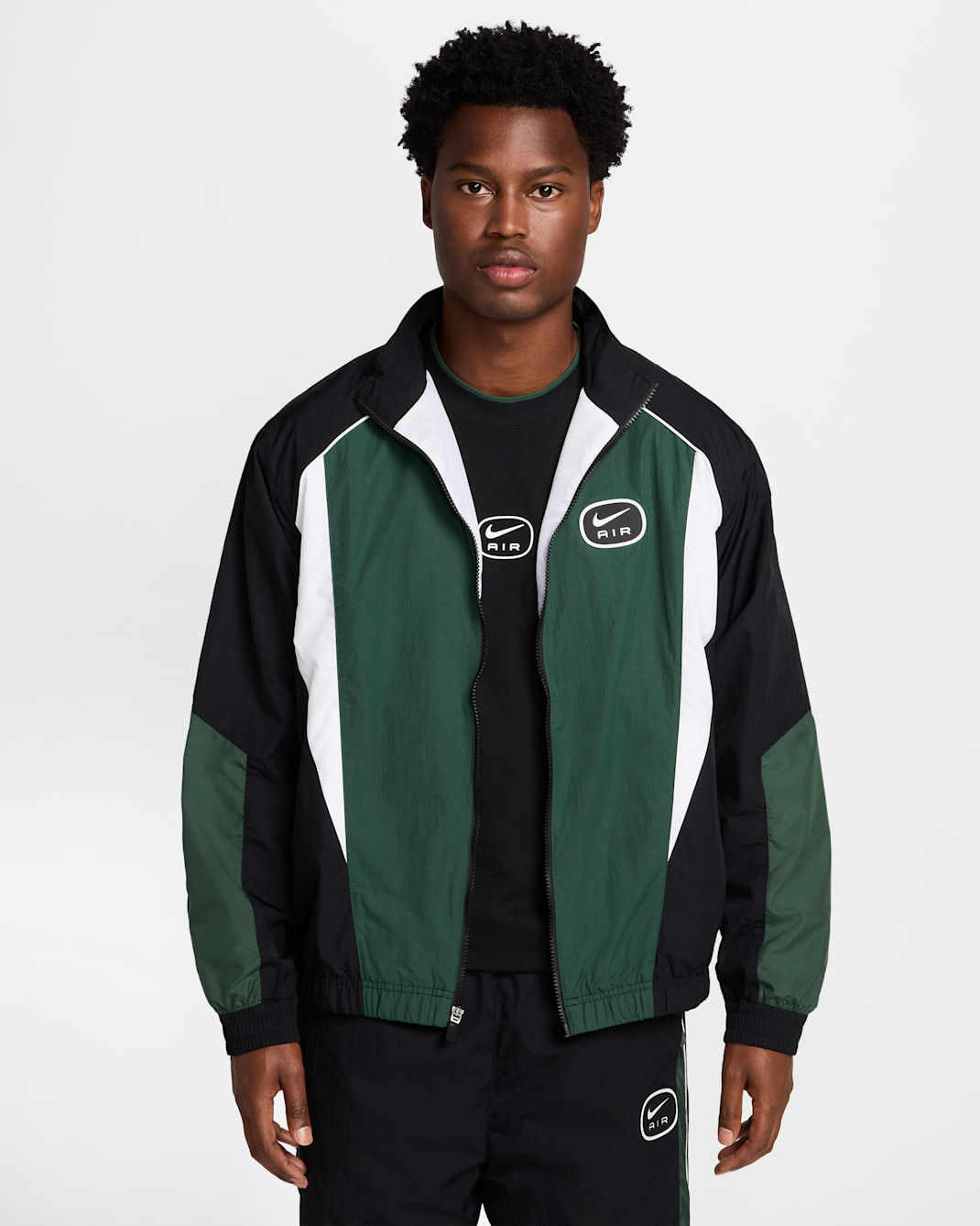 Nike Air Men's Woven Tracksuit Top - Black/Fir/White/White