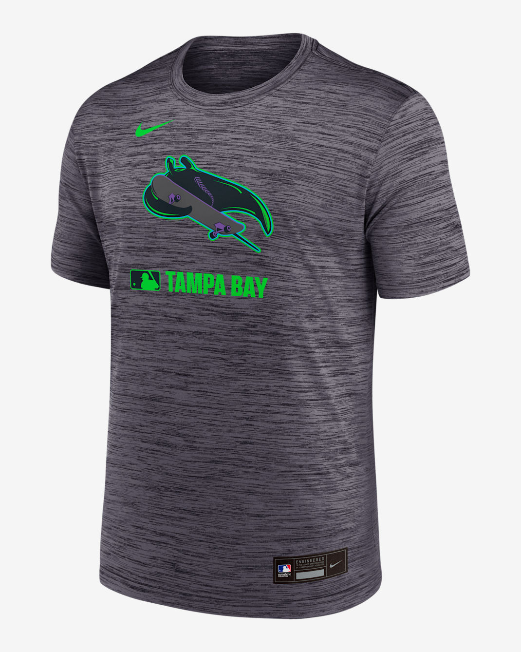 Playera Nike Dri-FIT de la MLB para hombre Tampa Bay Rays Authentic Collection City Connect Velocity - Negro