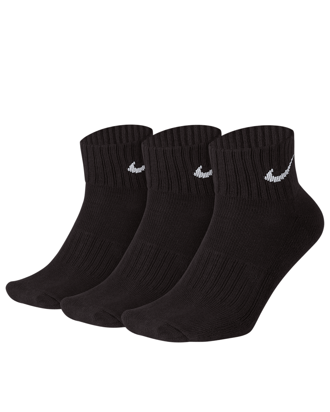 Polstrované kotníkové ponožky Nike (3 páry) - Černá/Bílá
