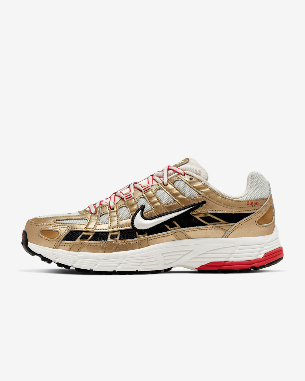 Sko Nike P-6000 för kvinnor - Light Bone/Metallic Gold/University Red/Summit White