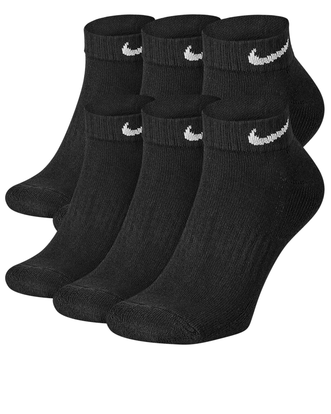 ถุงเท้าเทรนนิ่งไม่หุ้มข้อ Nike Everyday Cushioned (6 คู่) - ดำ/ขาว