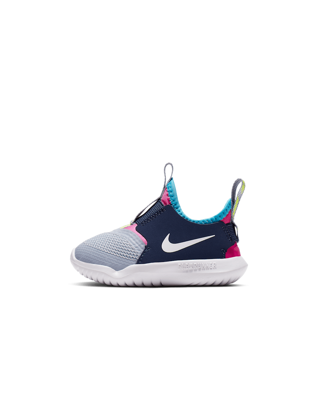 Nike Flex Runner Baby/Toddler Shoes - Obsidian Mist/Laser Fuchsia/White