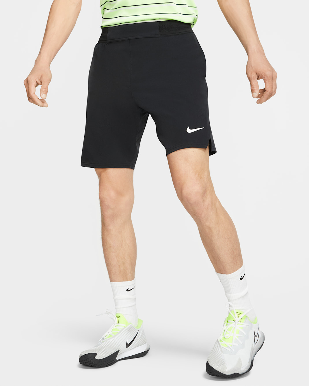 NikeCourt Flex Ace Men's 9" (23cm approx.) Tennis Shorts - Black/White