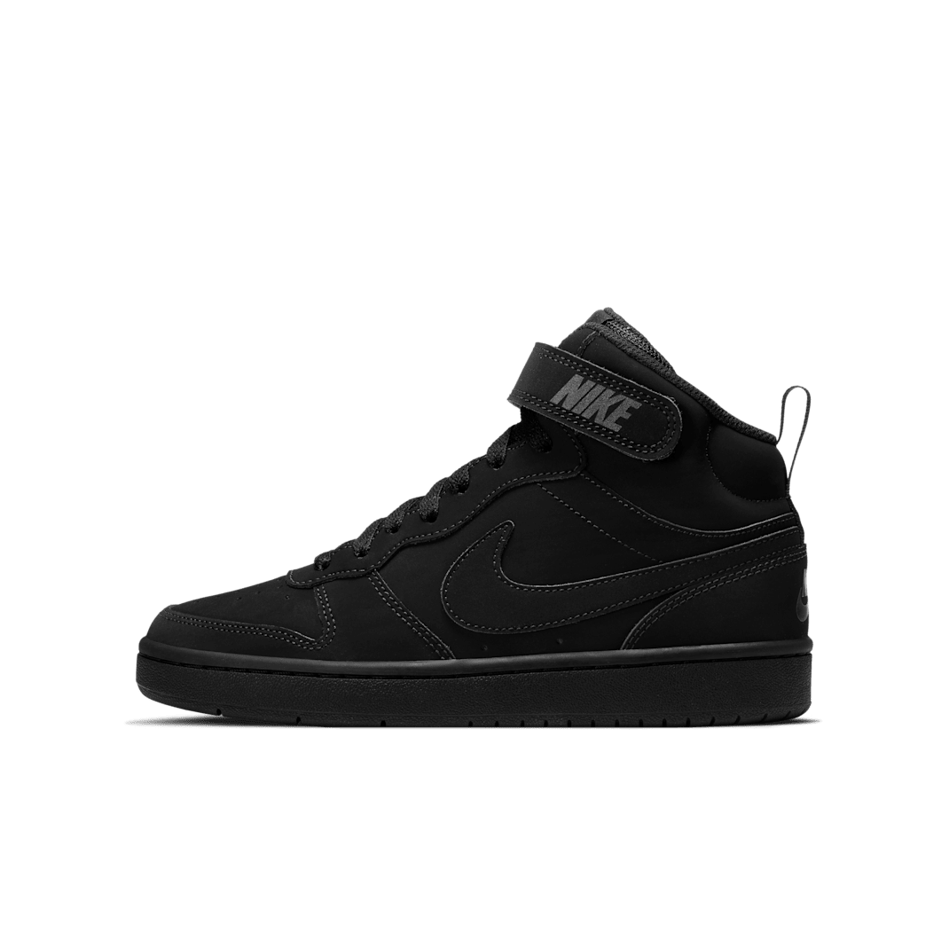 Nike Court Borough Mid 2 Schuh (ältere Kinder) - Schwarz/Schwarz/Schwarz