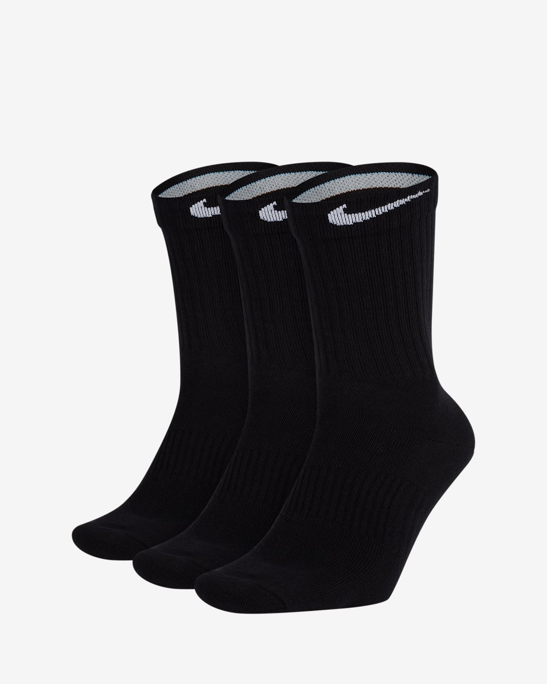 Nike Performance Lightweight Training Crew Socks (3 Pairs) - Black/White
