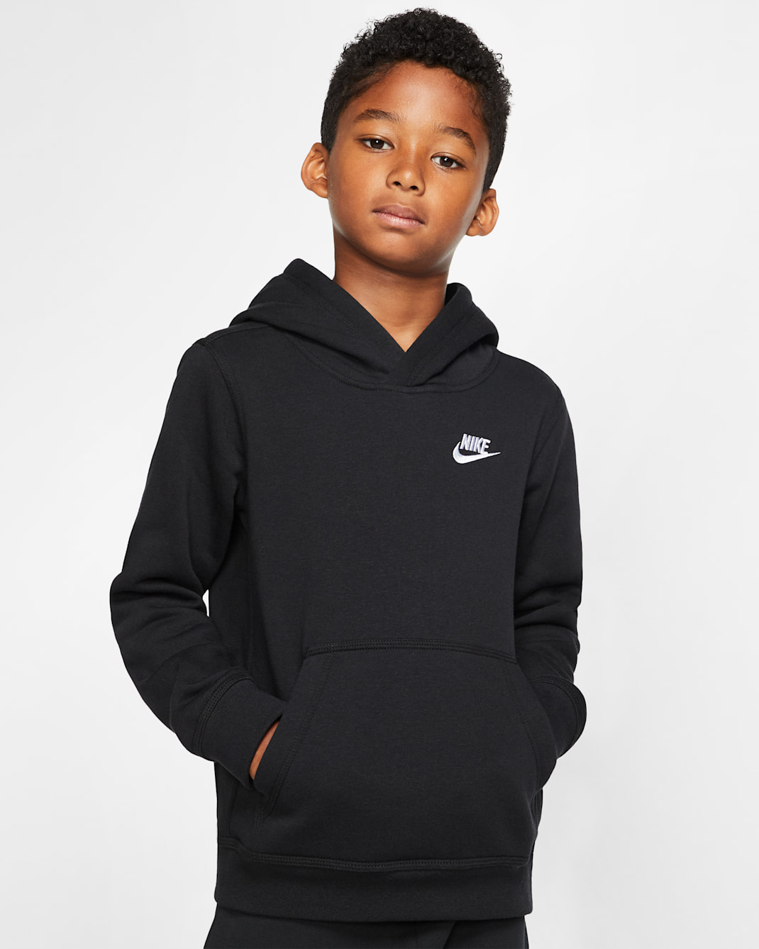 Sudadera con gorro sin cierre para niño talla grande Nike Sportswear Club - Negro/Blanco