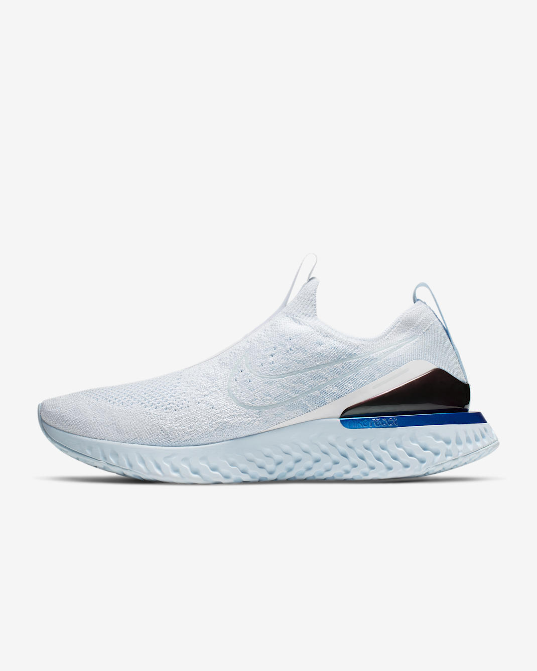 Nike Epic Phantom React Flyknit Men's Running Shoes - White/Hydrogen Blue/Blue Tint/White