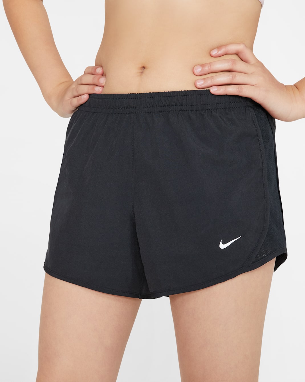 Nike Tempo Big Kids' (Girls') Dri-FIT Running Shorts - Black/Black/Black/White