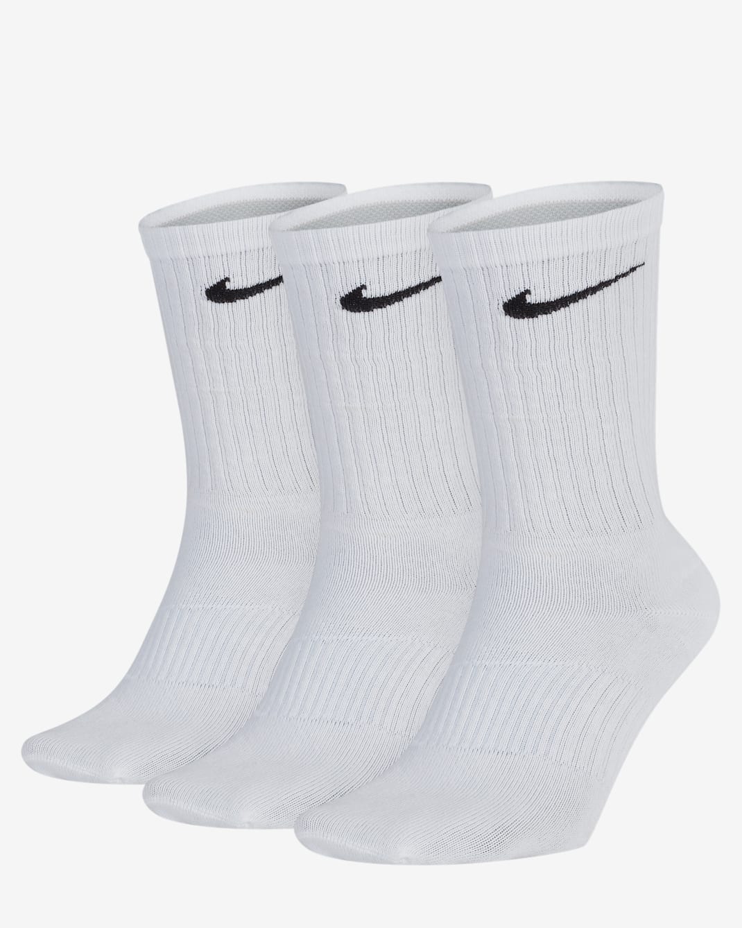 Nike Performance Lightweight Training Crew Socks (3 Pairs) - White/Black