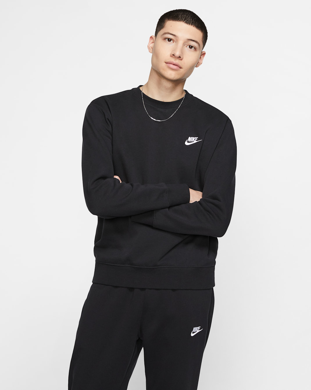 Nike Sportswear Club Fleece Crew - Black/White
