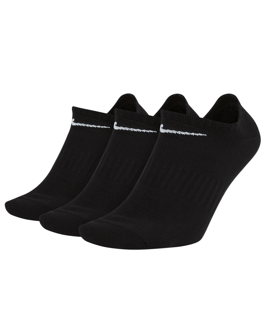 Nike Everyday Lightweight No-Show-Trainingssocken (3 Paar) - Schwarz/Weiß