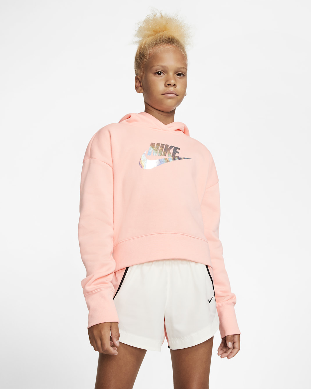 Nike Sportswear Kurz-Hoodie für ältere Kinder (Mädchen) - Bleached Coral