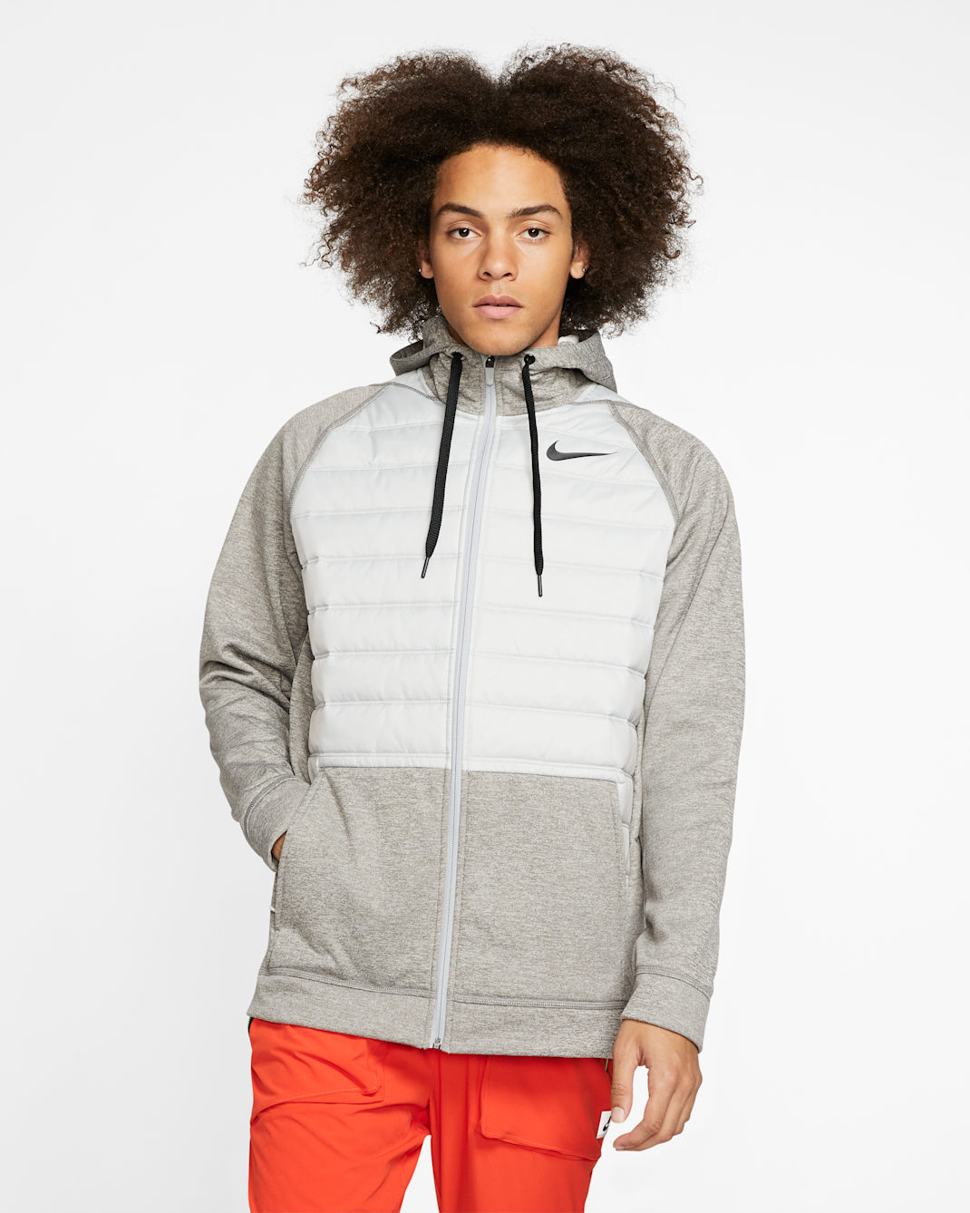 Veste de training à zip Nike Therma pour Homme - Dark Grey Heather/Light Smoke Grey/Noir