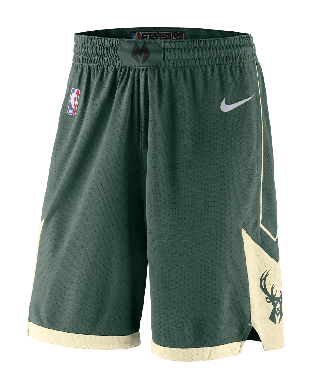 Milwaukee Bucks Icon Edition Nike NBA Swingman Shorts für Herren - Fir/Flat Opal/Opal/Weiß