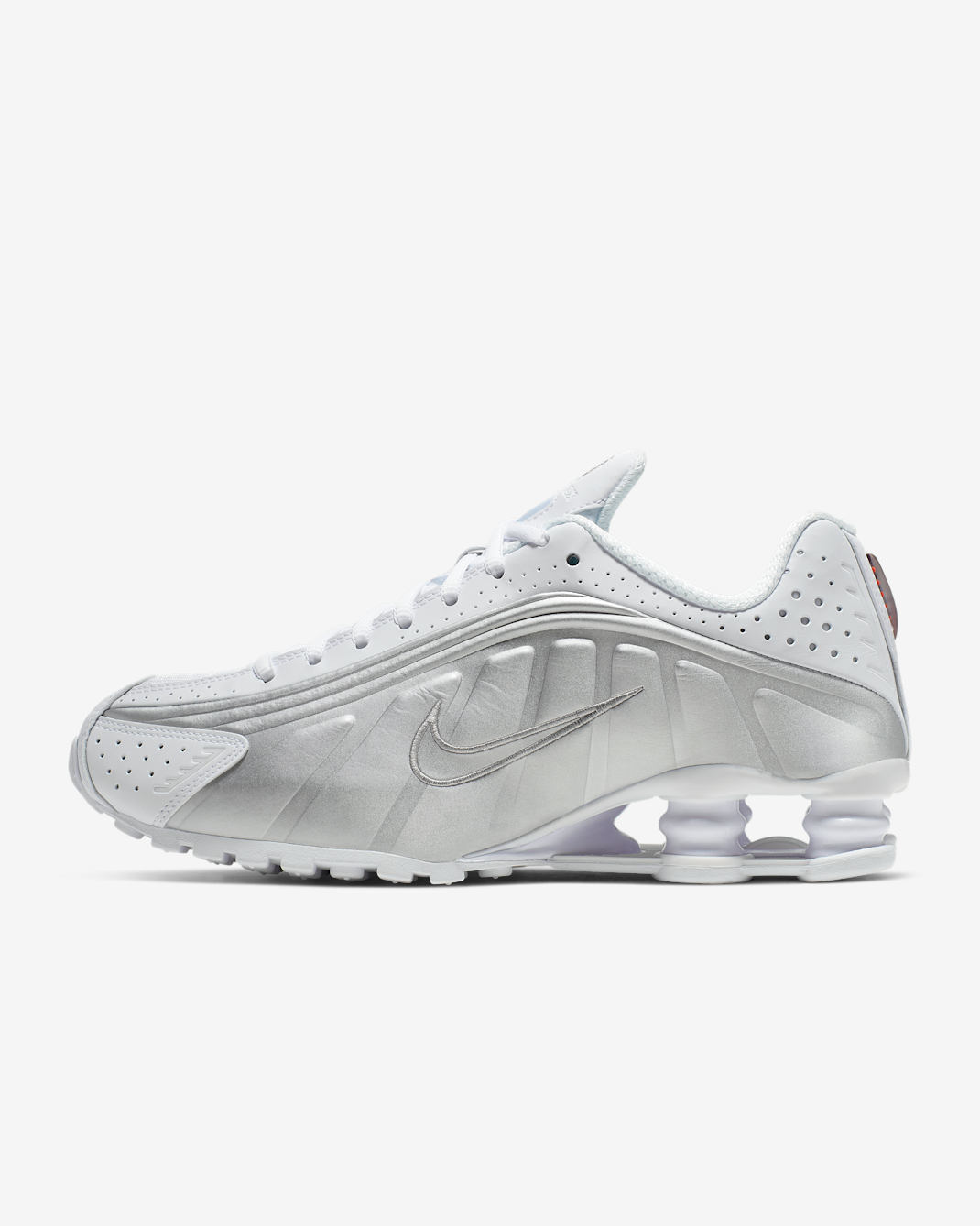 Nike Shox R4 női cipő - Fehér/Metallic Silver/Max Orange/Fehér