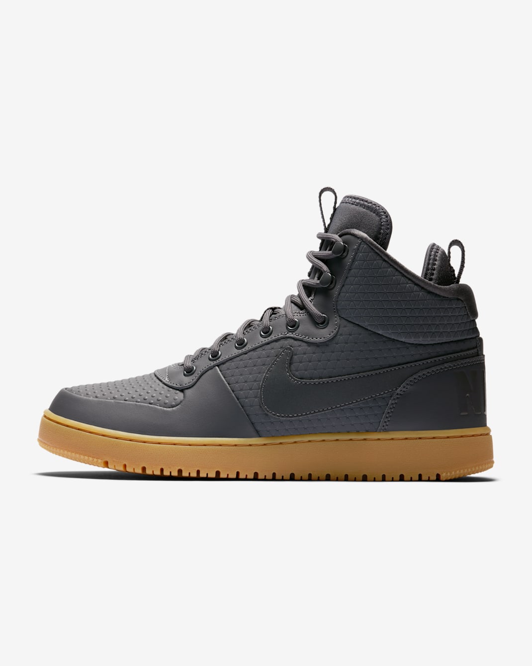 Nike Court Borough Mid Winter Men's Shoe - Dark Grey/Hyper Crimson/Gum Light Brown/Dark Grey