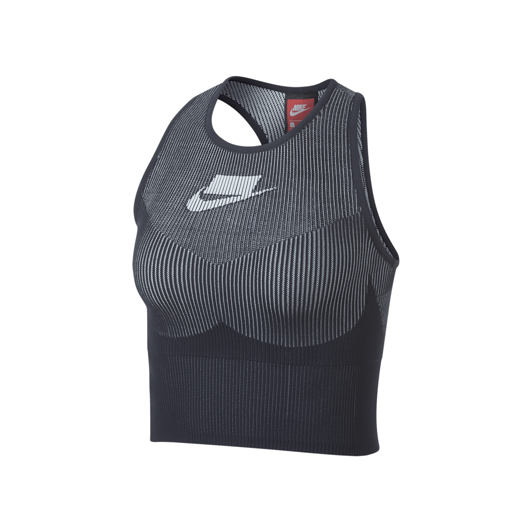 Nike Sportswear Tech Knit Women's Cropped Tank - Dark Obsidian/White