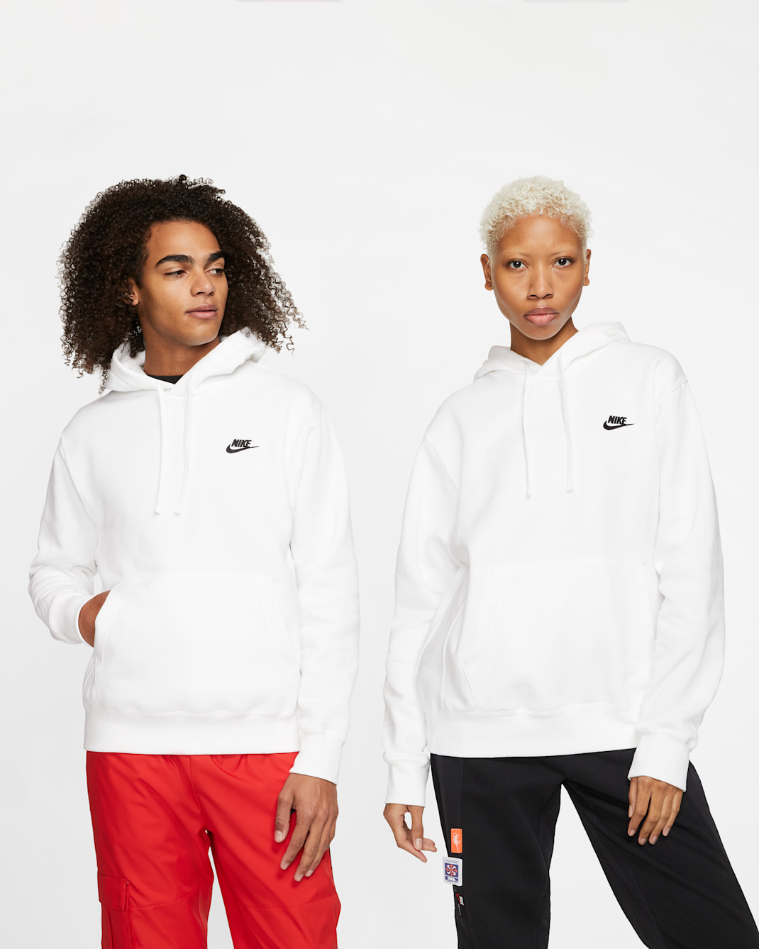Nike Sportswear Club Fleece Pullover Hoodie - White/White/Black