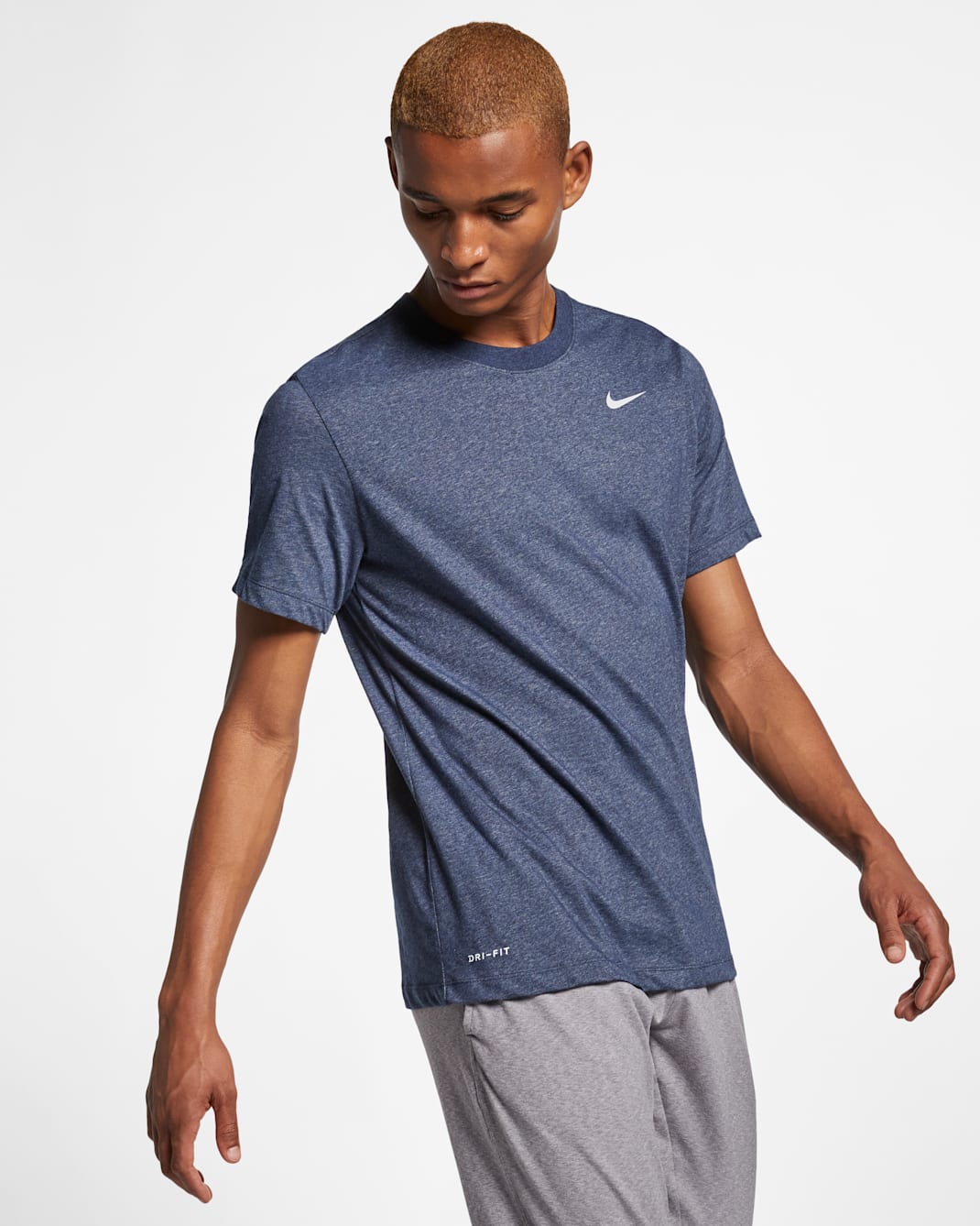 Ανδρικό T-Shirt fitness Nike Dri-FIT - Obsidian Heather/Matte Silver