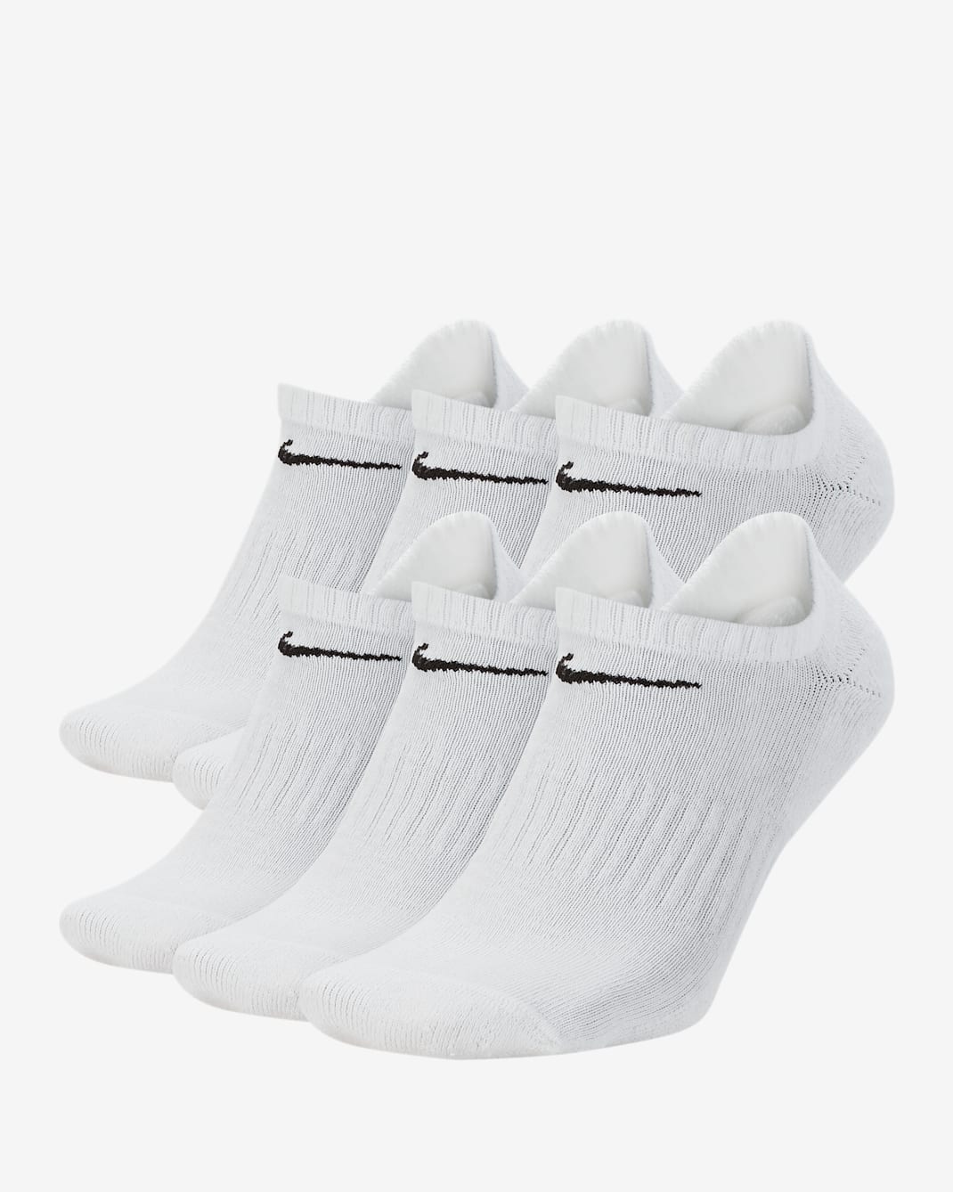 Nike Everyday Cushioned Training No-Show Socks (6 Pairs) - White/Black