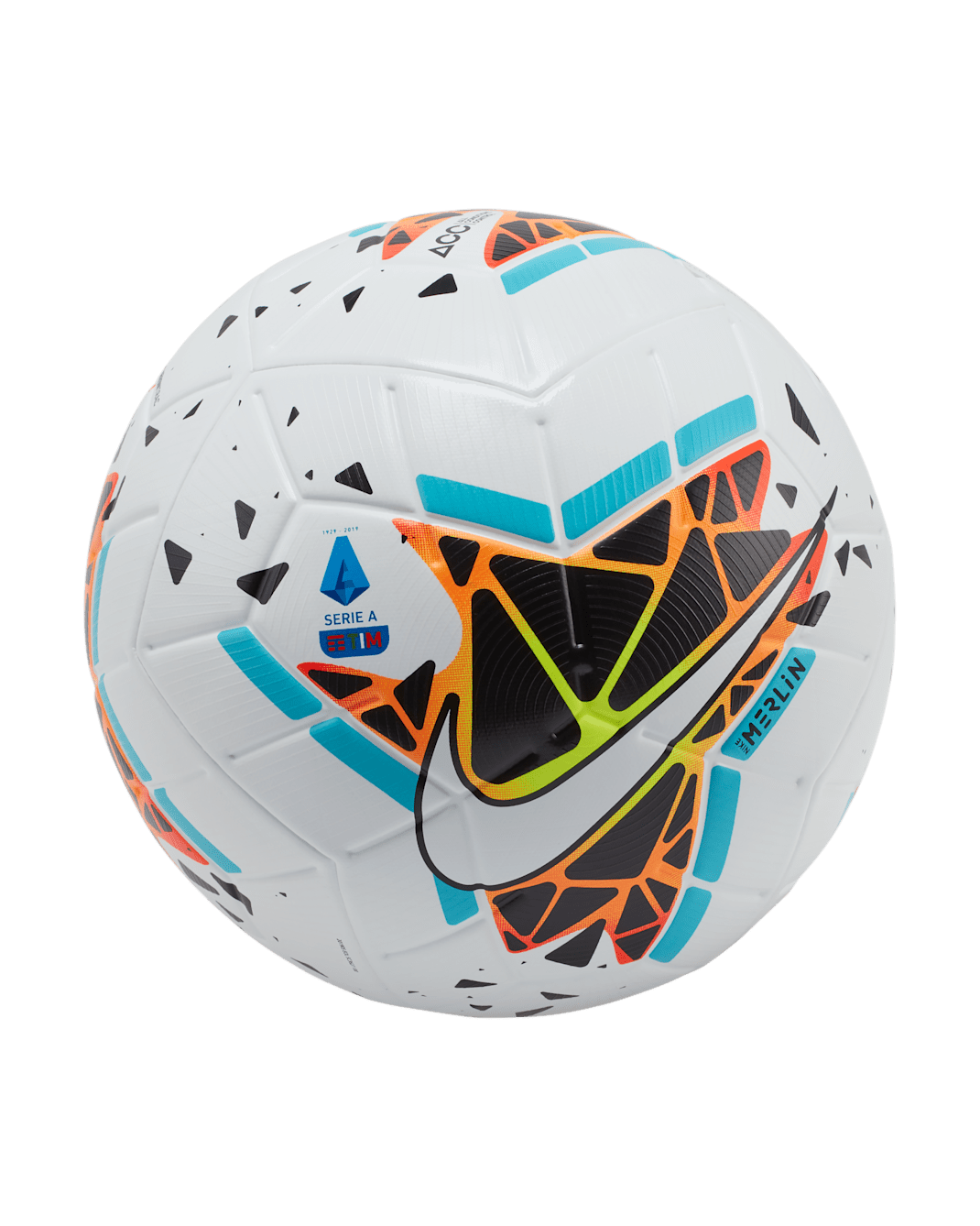 Serie A Merlin Football - White/Black/Blue Fury/White