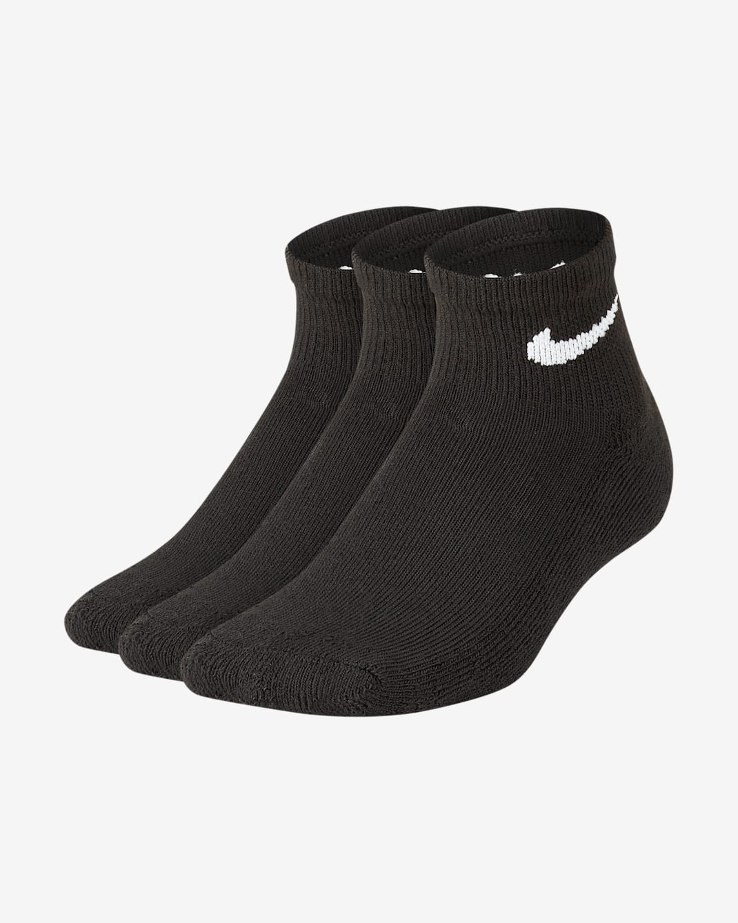 Κάλτσες μέχρι τον αστράγαλο Nike Basics για μικρά παιδιά (τρία ζευγάρια) - Μαύρο