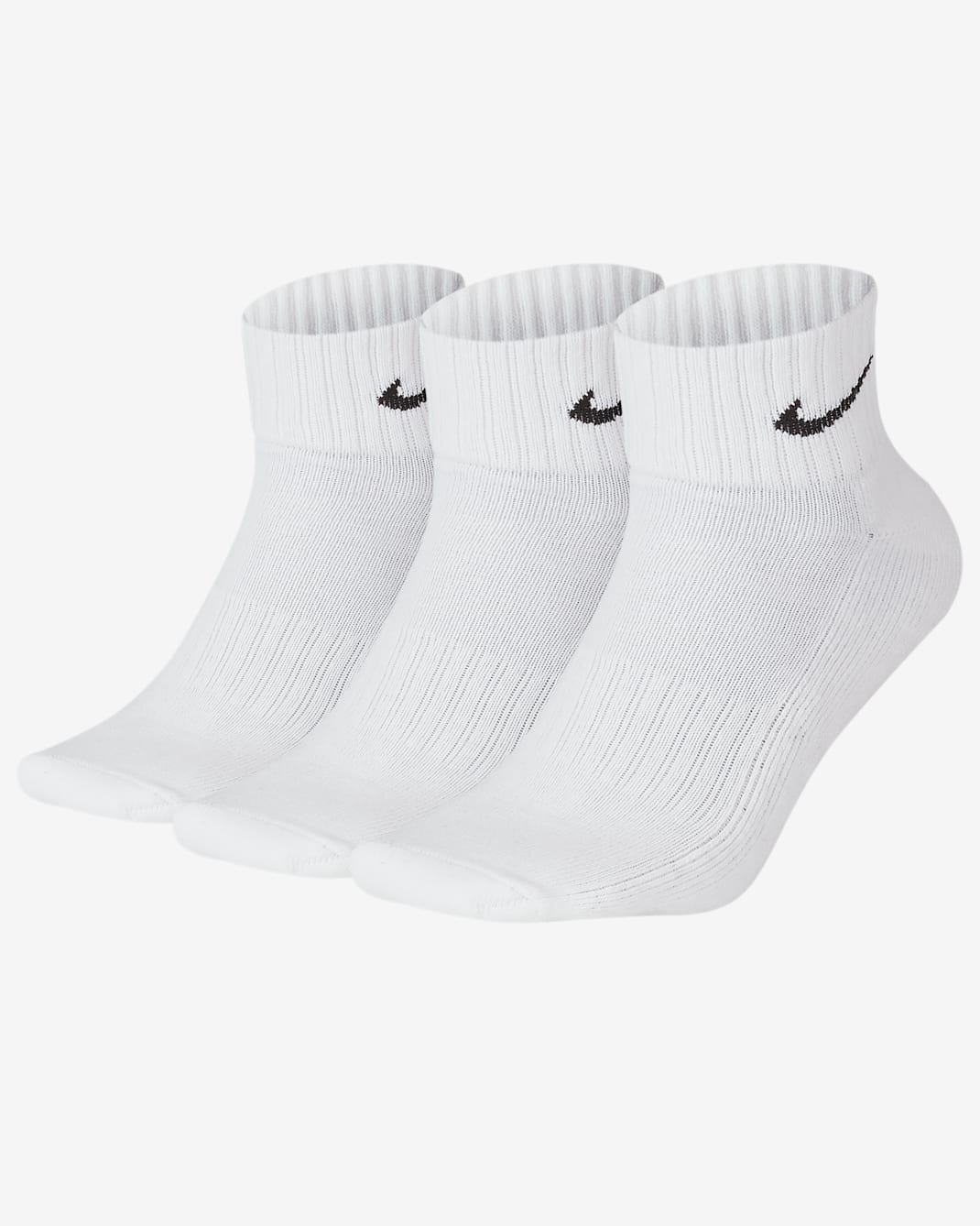 Nike Cushioned Ankle Socks (3 Pairs) - White/Black