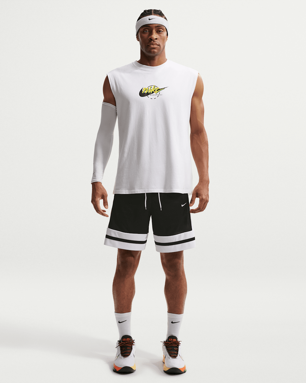 Мужские баскетбольные шорты Nike Dri-FIT 8″, черно-белые