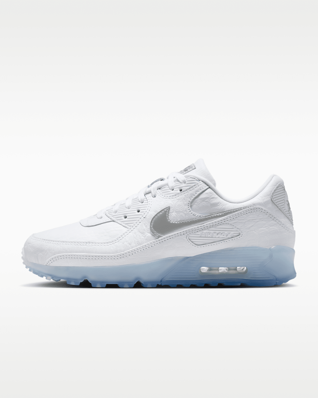 Мужские кроссовки Nike Air Max 90 Premium, бело-голубые