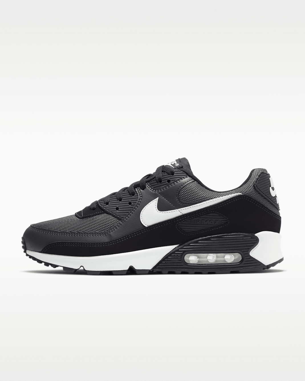 Мужские кроссовки Nike Air Max 90 Premium, серо-черно-белые