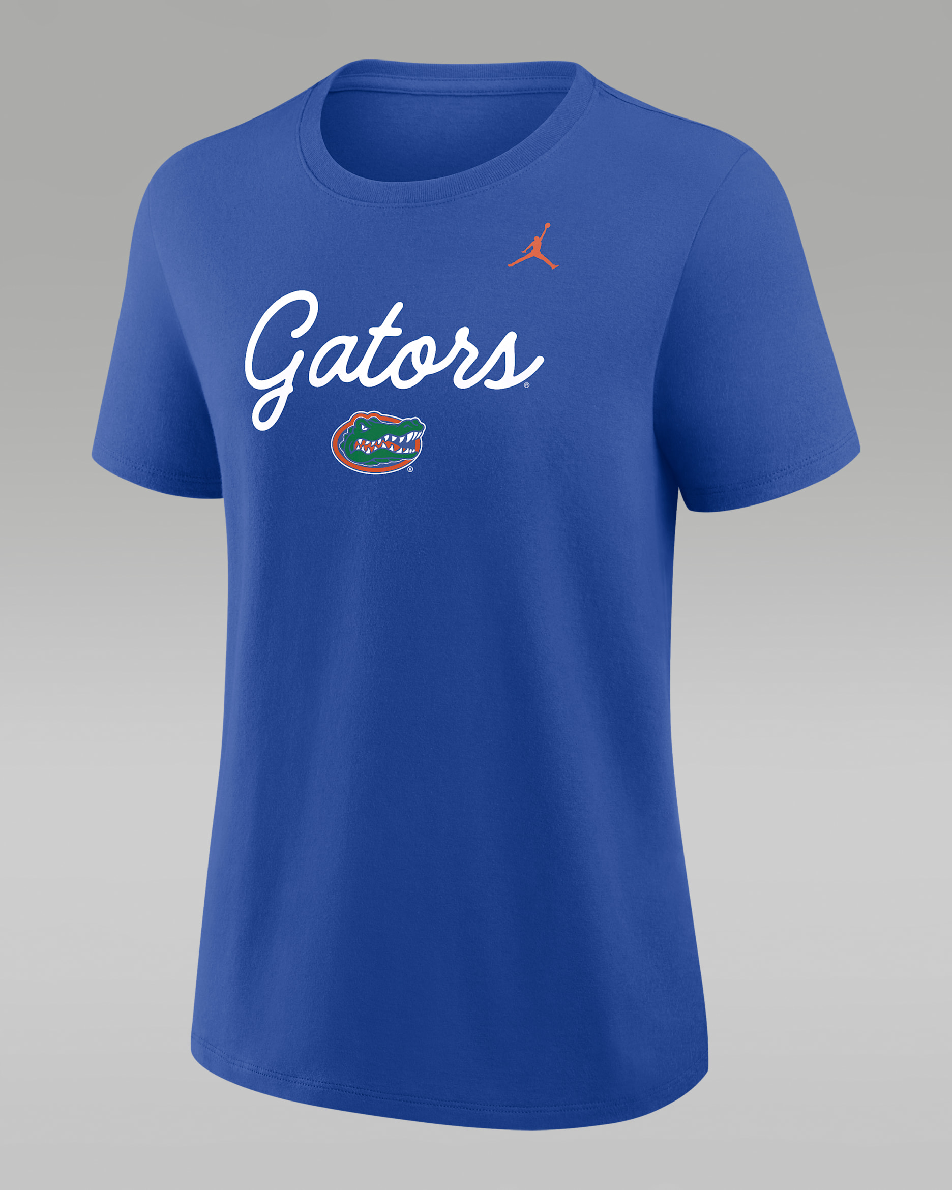 Playera universitaria Nike para mujer Florida Script Mantra Logo - Royal