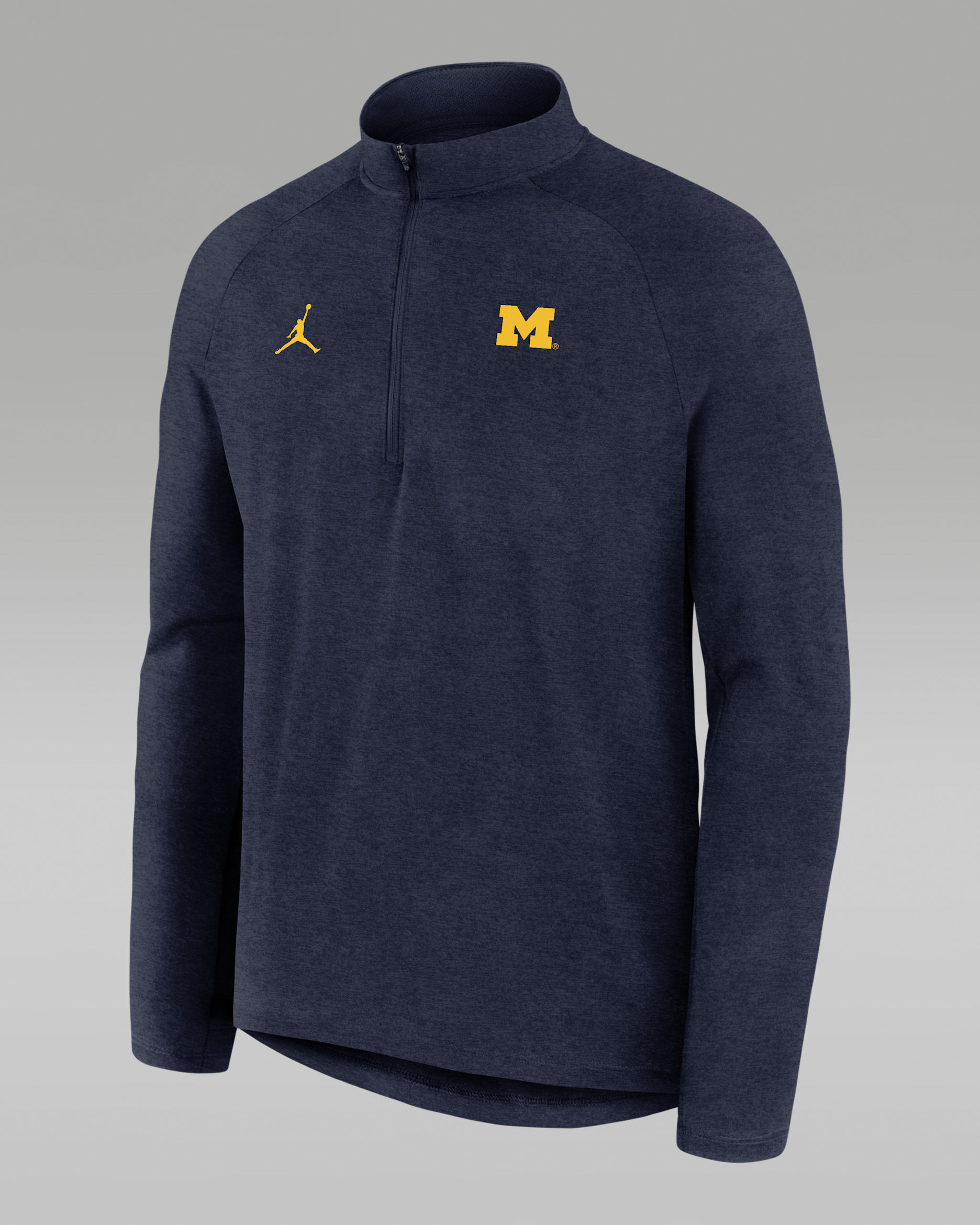 Michigan Stride Men's Jordan Brand Dri-FIT College 1/2-Zip Long-Sleeve Top - Navy