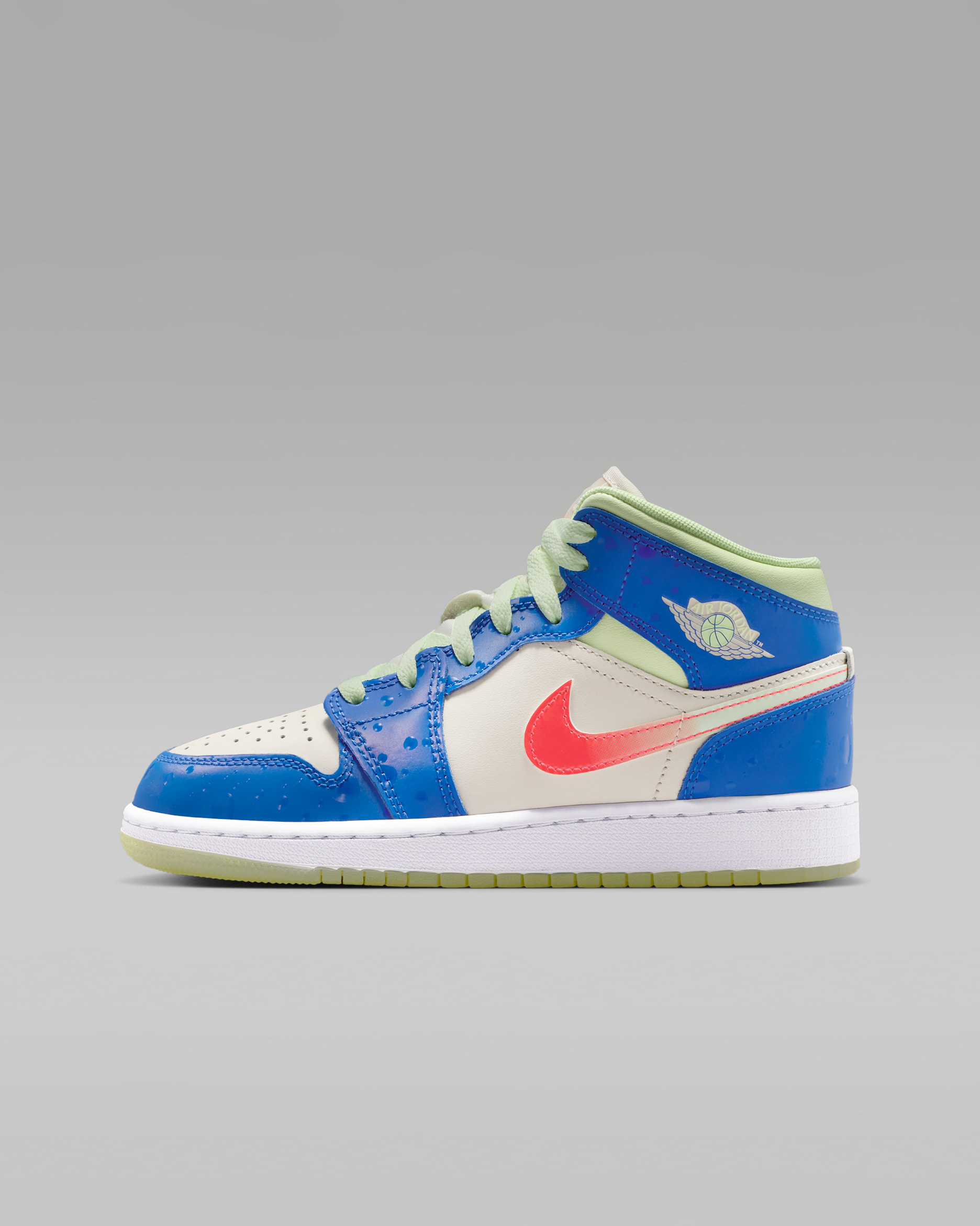 Air Jordan 1 Mid SE Big Kids' Shoes - Game Royal/Barely Volt/Infrared 23/Pale Ivory