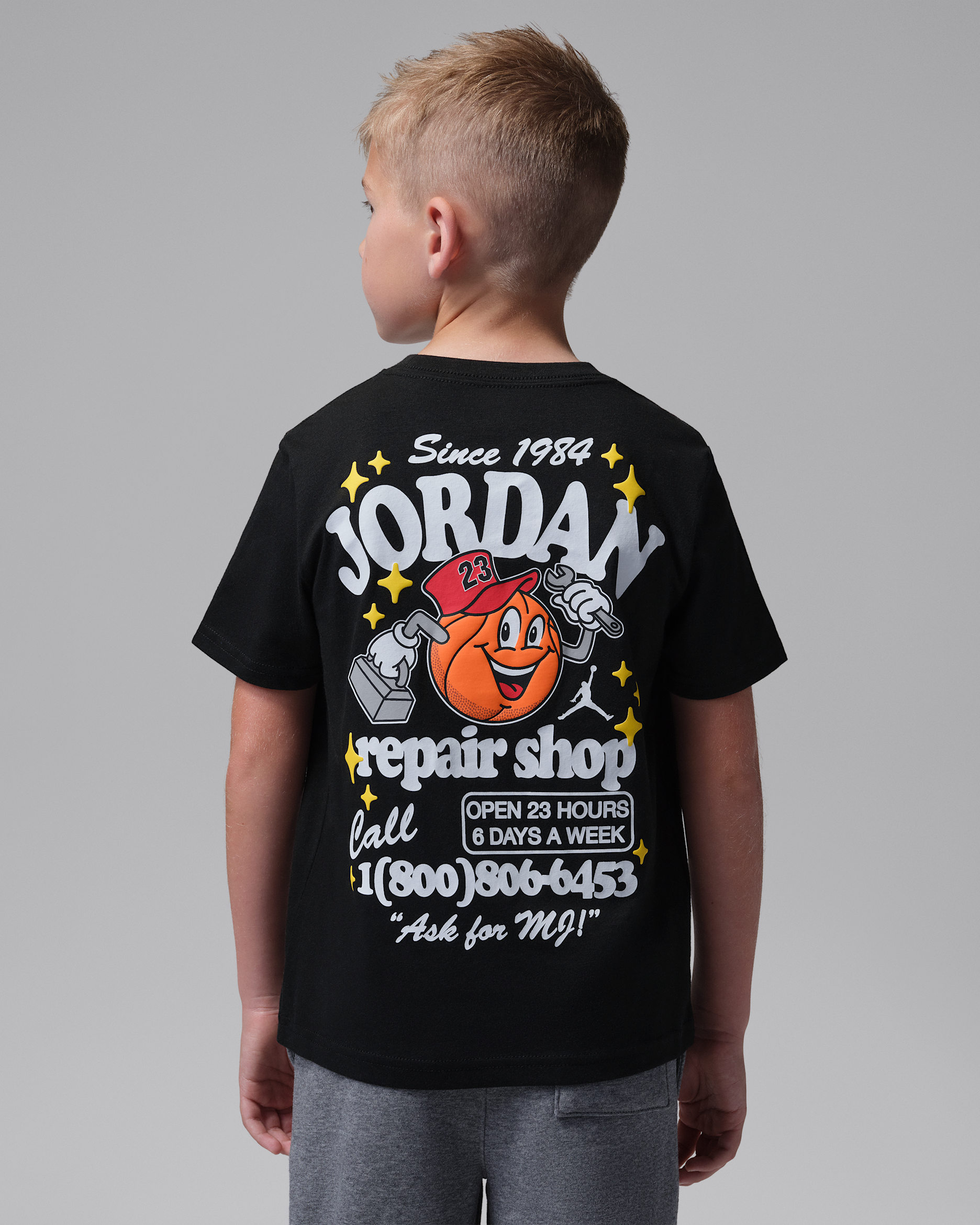 Jordan Little Kids' MJ's Repair Shop T-Shirt - Black