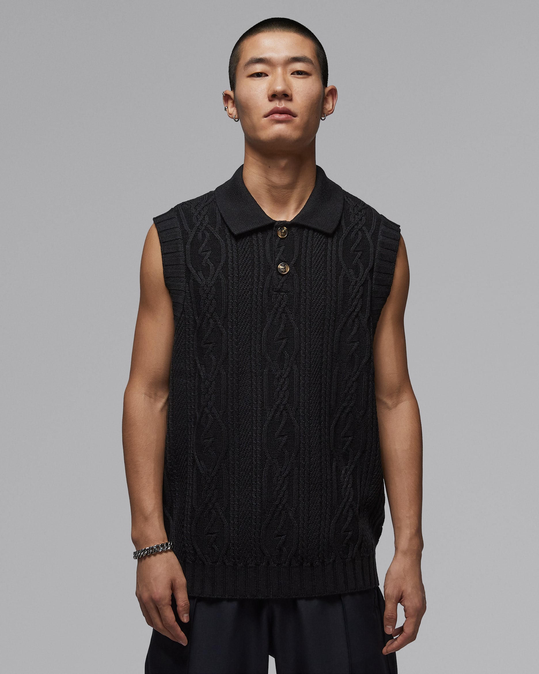 เสื้อกั๊กสเวตเตอร์กอล์ฟผู้ชาย Jordan Sport - ดำ