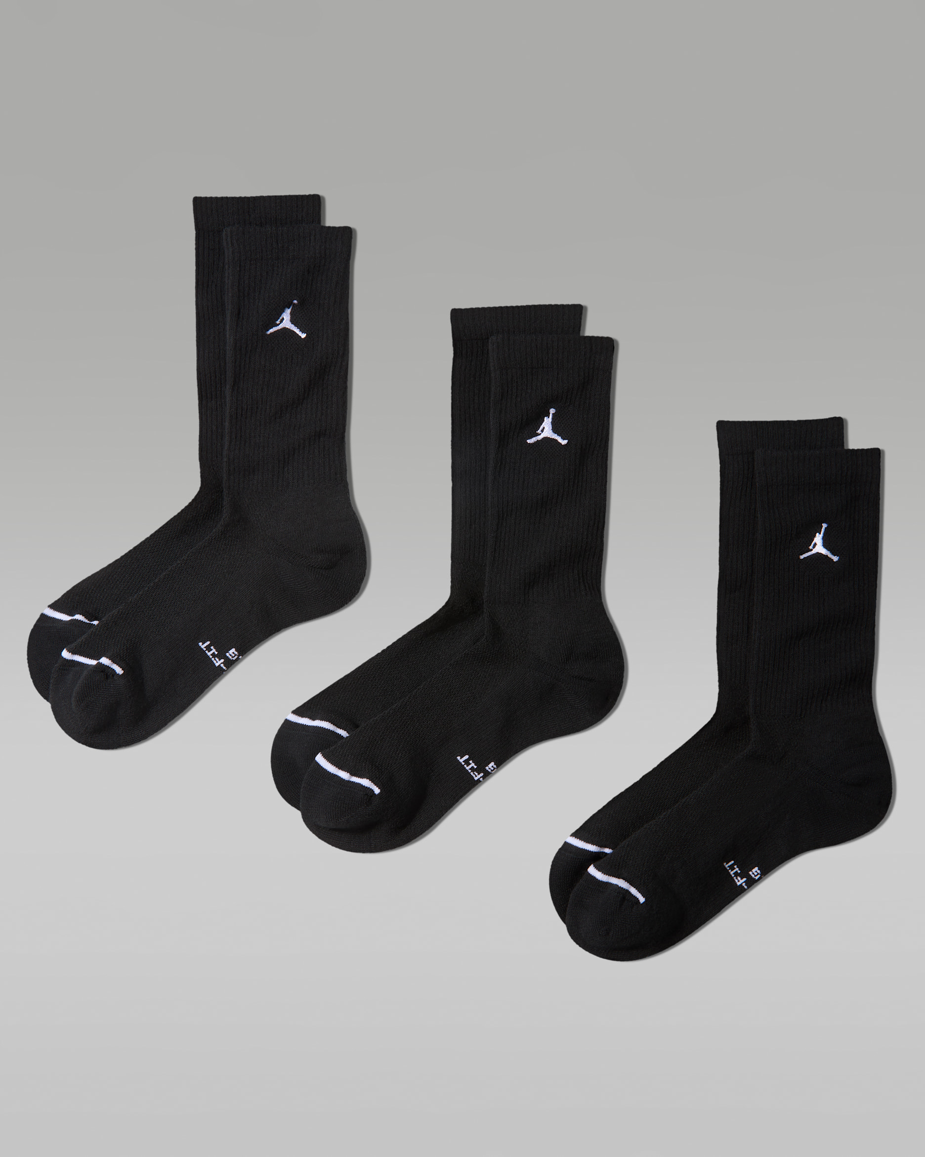 Jordan Everyday Crew Socks (3 Pairs) - Black/White