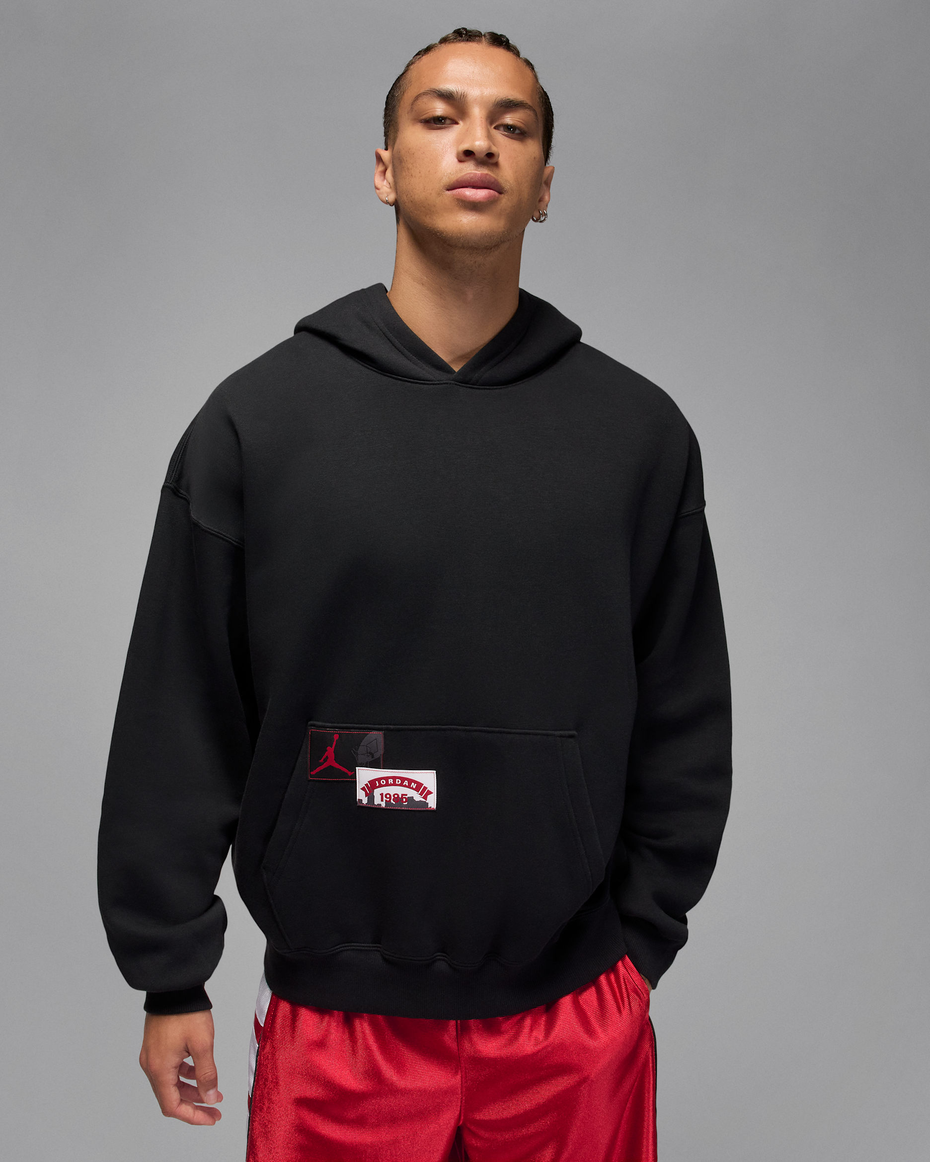Jordan Brooklyn Men's Oversized Pullover Hoodie - Black