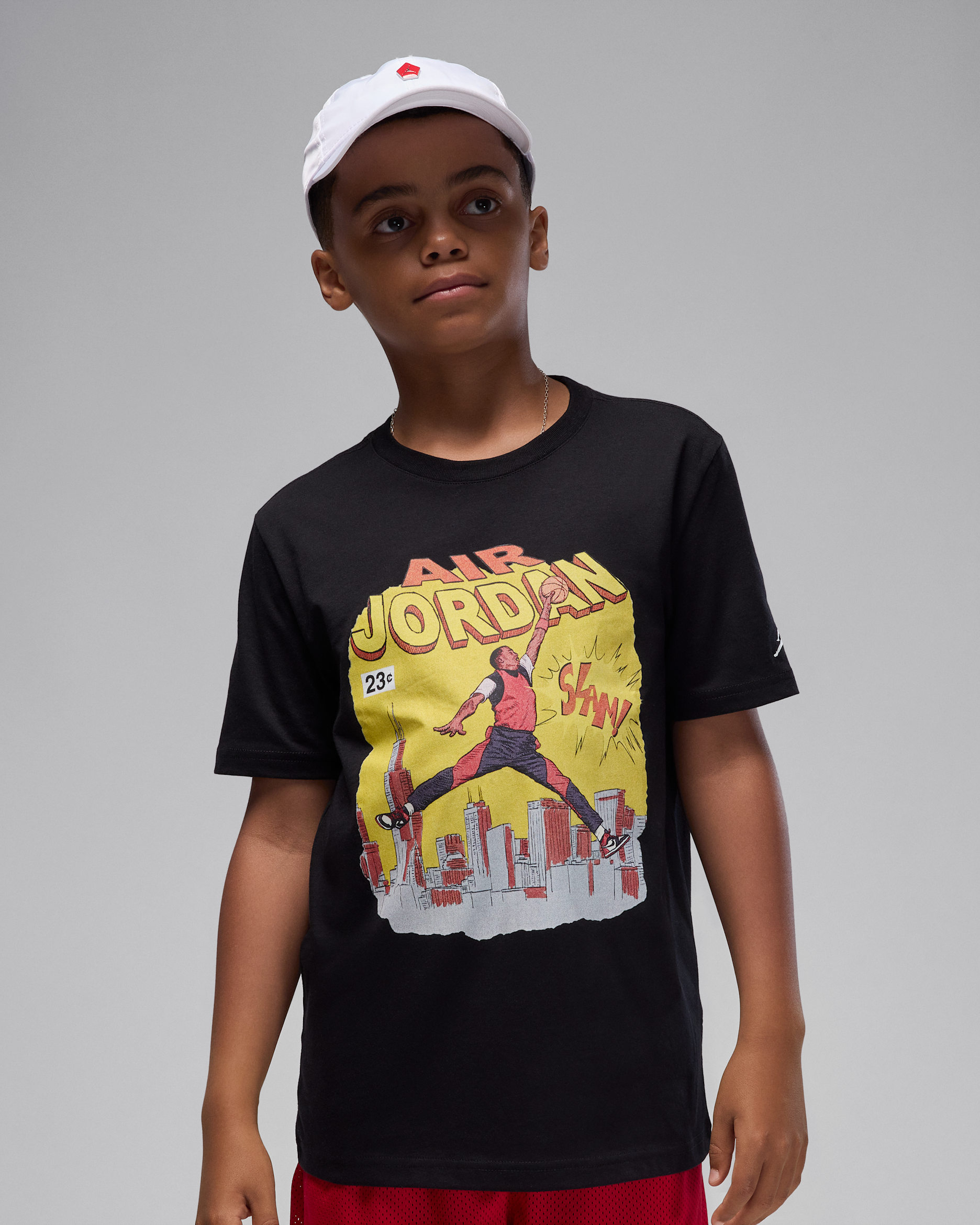 Playera Comic Slam para niños talla grande Jordan - Negro
